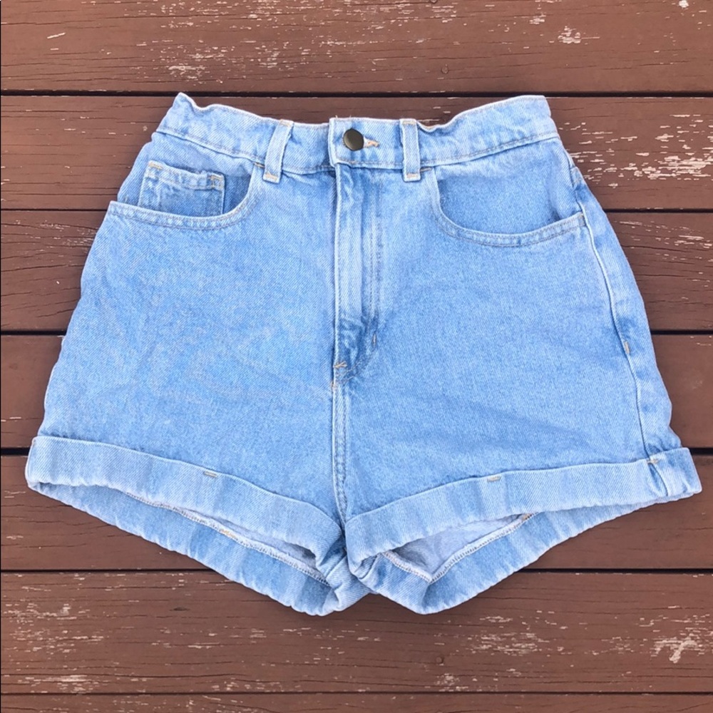 American Apparel High-Waisted Jean Shorts